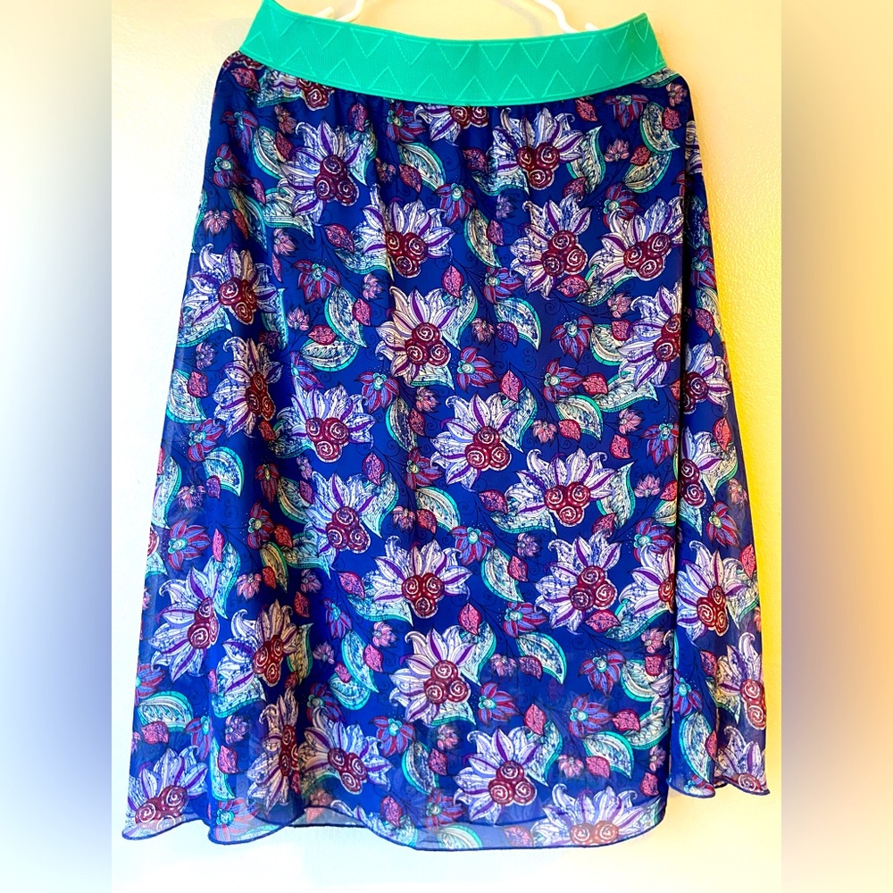 Lularoe Lola Skirt Size Medium M Purple Blue